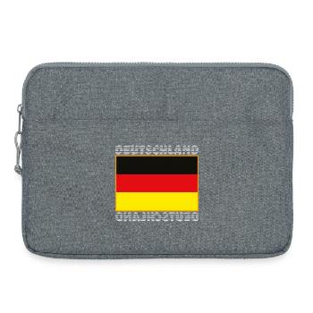 Deutschlandflagge - Deutschland WM / EM Fussball - Laptoptasche 15" - Grau meliert - Vorne