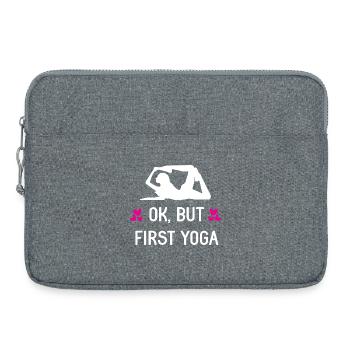 Ok, But First Yoga - Laptop bag 15" - heather grey - Front