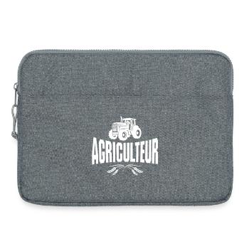 agriculteur, fermier, tracteur - Sacoche pour ordinateur portable 15 pouces - gris chiné - Devant