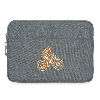 Mountain Biker Saying - Laptop bag 15" - heather grey - Front
