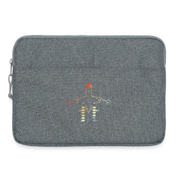 Flugzeug Pixelgrafik - Laptoptasche 15" - Grau meliert - Vorne