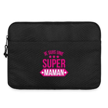Je suis une super maman - Fête des Mères - Sacoche pour ordinateur portable 15 pouces - noir - Devant