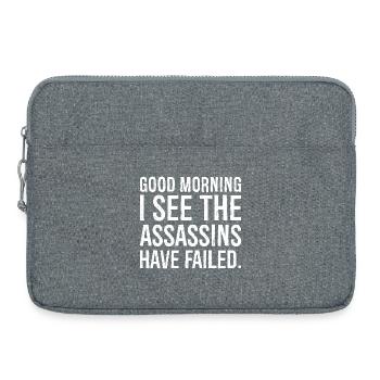 good morning I see the assassins have failed - Laptop bag 15" - heather grey - Front
