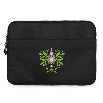 Mimosenblüten mit filigranen Blättern Ornament - Laptoptasche 15" - Schwarz - Vorne