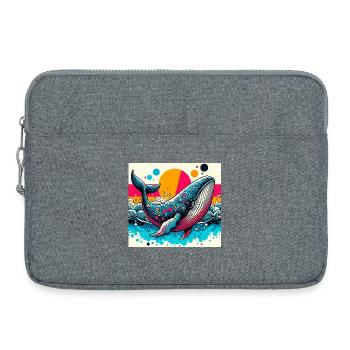 whale - Laptop bag 15" - heather grey - Front