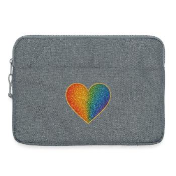Funkelndes Regenbogenherz Design - Laptoptasche 15" - Grau meliert - Vorne