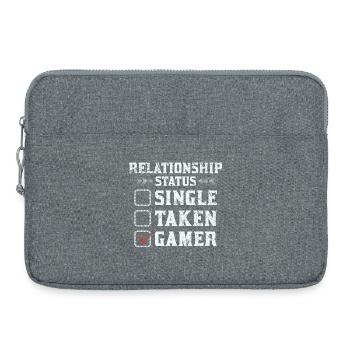Gamer Beziehungsstatus Shirt - Laptoptasche 15" - Grau meliert - Vorne