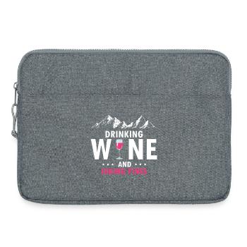 Sip Wine Hike Pines Outdoor Mountain Lifestyle - Laptop bag 15" - heather grey - Front