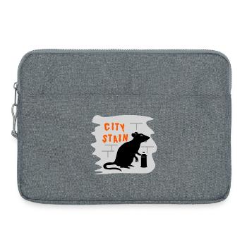 City Stain – rat graffiti - Laptop bag 15" - heather grey - Front