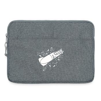 Bobfahrer Bobschlitten Viererbob - Laptoptasche 15" - Grau meliert - Vorne