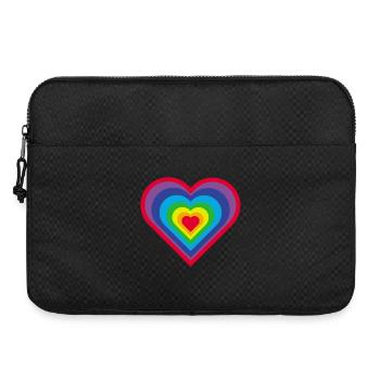 Regenbogen-Herz - Laptoptasche 15" - Schwarz - Vorne