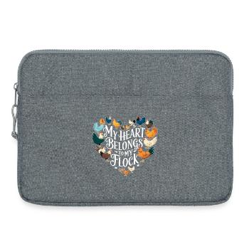 Mon cœur appartient à mon troupeau - Sacoche pour ordinateur portable 15 pouces - gris chiné - Devant