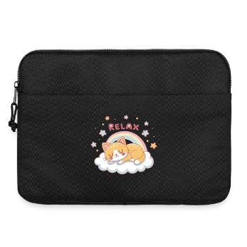 Chaton Relax Arc-en-Ciel sur Nuage - Sacoche pour ordinateur portable 15 pouces - noir - Devant
