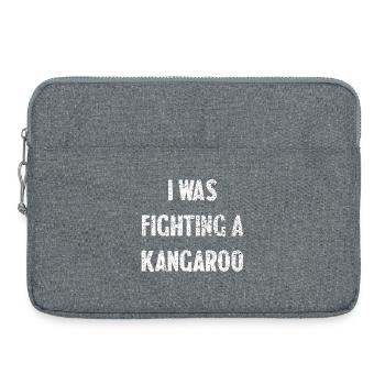 I was fighting a kangaroo - Laptop bag 15" - heather grey - Front