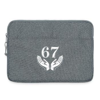 Funny 67 Meme Hands Gen Alpha Humor - Laptop bag 15" - heather grey - Front