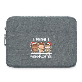 Joyeux cheval de Noël Chevaux de la veille de Noël - Sacoche pour ordinateur portable 15 pouces - gris chiné - Devant