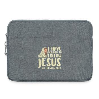 J’ai décidé de suivre le dessein chrétien de Jésus - Sacoche pour ordinateur portable 15 pouces - gris chiné - Devant