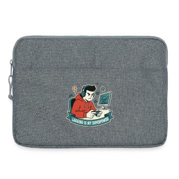 Le lag est mon super-pouvoir - Sacoche pour ordinateur portable 15 pouces - gris chiné - Devant