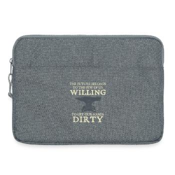 Blacksmith Anvil Future Willing Hands Dirty Design - Laptop bag 15" - heather grey - Front