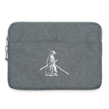 Ronin Samurai Zeichnung Ink Vektor - Laptoptasche 15" - Grau meliert - Vorne
