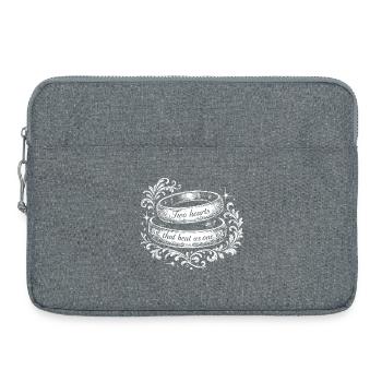 Zwei Herzen in Ringen - Laptoptasche 15" - Grau meliert - Vorne