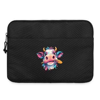 Colorful cow head splash - Laptop bag 15" - black - Front