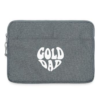 Gold Dad Small Heart Logo (Custom Color) - Laptop bag 15" - heather grey - Front