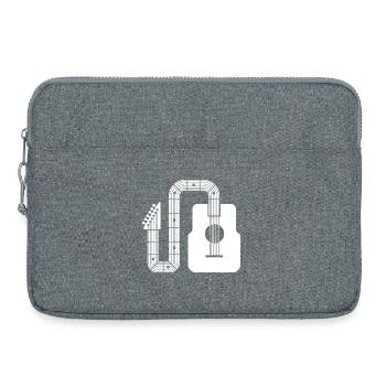 Minimalistische Akustikgitarre mit abstrakter Form - Laptoptasche 15" - Grau meliert - Vorne