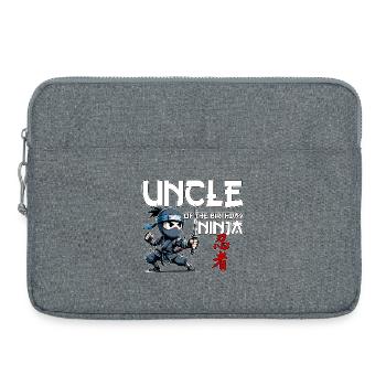 Onkel des Geburtstags Ninja Geburtstag Lustig - Laptoptasche 15" - Grau meliert - Vorne