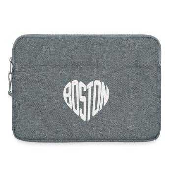 Boston Herz Typo Print - Laptoptasche 15" - Grau meliert - Vorne