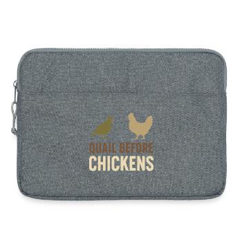 Wachtelhalter Wachtelbauer Hinterhofwachtel - Laptoptasche 15" - Grau meliert - Vorne