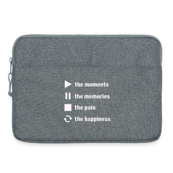 Pleine conscience, moments, souvenirs, bonheur - Sacoche pour ordinateur portable 15 pouces - gris chiné - Devant