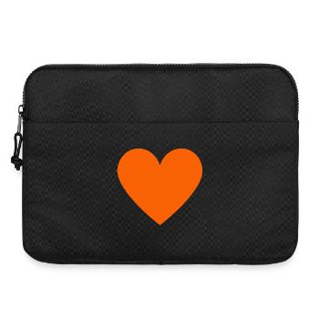 Orange heart neon retro style - Laptop bag 15" - black - Front
