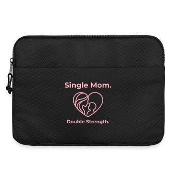 Single Mom. Double Strength. - Laptoptasche 15" - Schwarz - Vorne