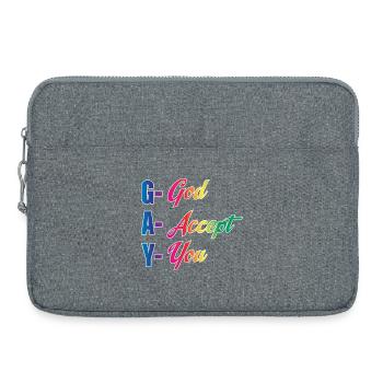 GAY God Accept You LGBTQ Christian Pride Art Tee - Sacoche pour ordinateur portable 15 pouces - gris chiné - Devant