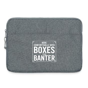 More Comfortable with Boxes Than Banter - Laptop bag 15" - heather grey - Front