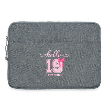 Hello 19 Est 2007 Women's Birthday Design - Laptop bag 15" - heather grey - Front