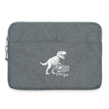 Dino Shopper: T-Rex with Cart - Laptop bag 15" - heather grey - Front