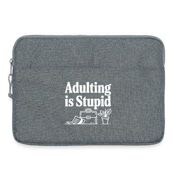 Adulting is Stupid - Laptop bag 15" - heather grey - Front