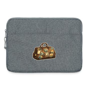 Autocollants vintage pour valises de voyage - Sacoche pour ordinateur portable 15 pouces - gris chiné - Devant