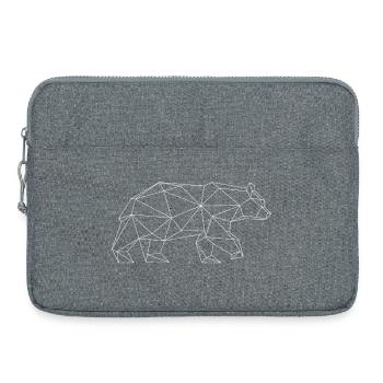 Grizzly-Bär imTriangel-Design (weiß) - Laptoptasche 15" - Grau meliert - Vorne