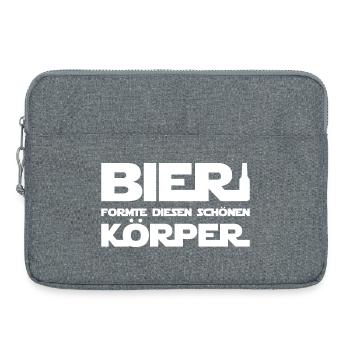 Bier formte diesen schönen Körper - Laptoptasche 15" - Grau meliert - Vorne