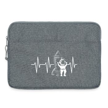 Rocketman Heartbeat Pulse Rocket Astronaut Symbol - Laptop bag 15" - heather grey - Front