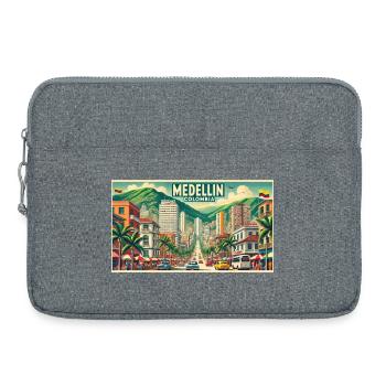 Medellin Kolumbien Vintage Design - Laptoptasche 15" - Grau meliert - Vorne