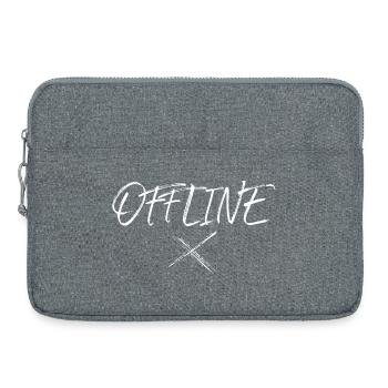 Offline lettering – minimalist design - Laptop bag 15" - heather grey - Front
