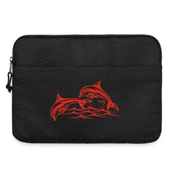 Les dauphins rouges - Sacoche pour ordinateur portable 15 pouces - noir - Devant