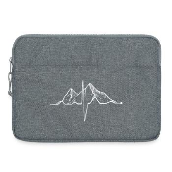 Minimalistisches Berglinien-Kunstdesign - Laptoptasche 15" - Grau meliert - Vorne