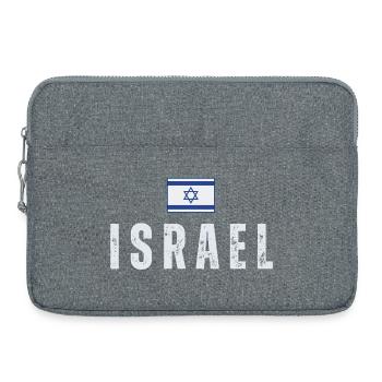 Drapeau d’Israël, fierté israélienne - Sacoche pour ordinateur portable 15 pouces - gris chiné - Devant