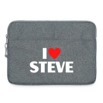 I love Steve Rotes Herz Romantischer Name Fan - Laptoptasche 15" - Grau meliert - Vorne