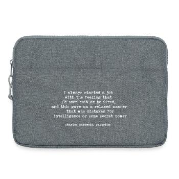 Citation de Charles Bukowski Factotum - Sacoche pour ordinateur portable 15 pouces - gris chiné - Devant